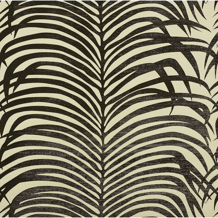 Schumacher Zebra Palm Sisal 24' L x 34" W Wallpaper Roll | Birch Lane